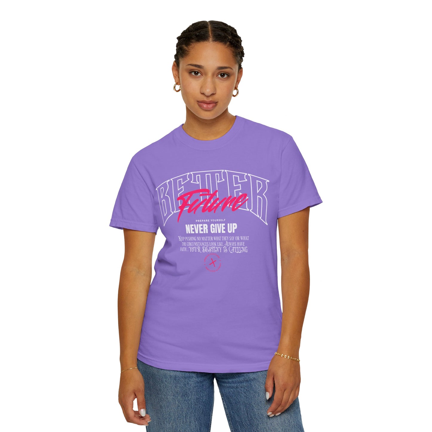Unisex Cotton T-shirt-Never Give Up