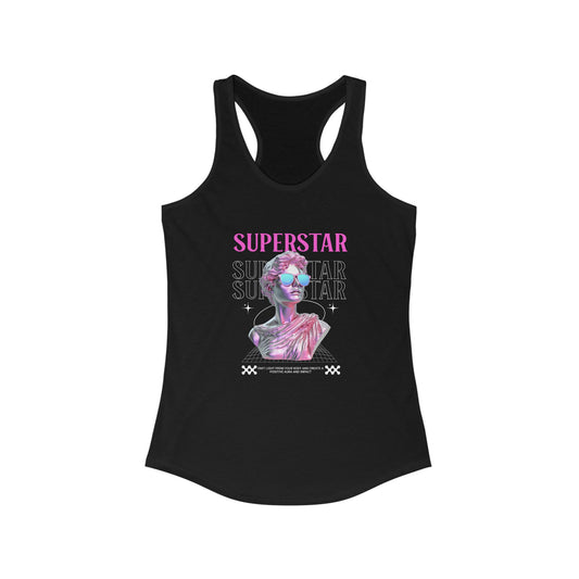 Superstar Graphic Racerback Tank for Women - Stylish & Trendy Summer Top